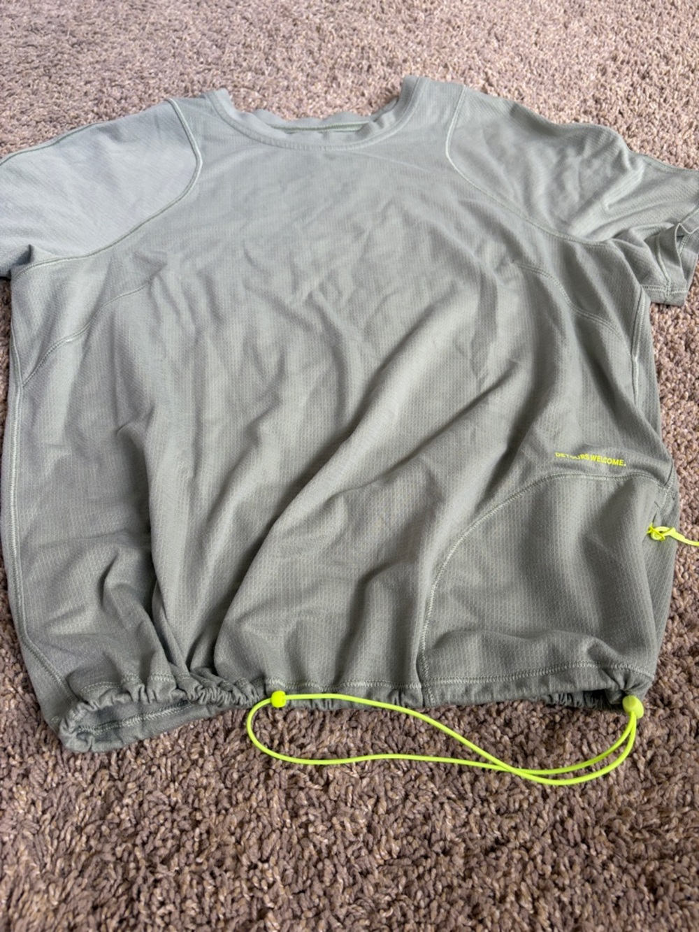 Lululemon Performance Tee with neon yellow accents